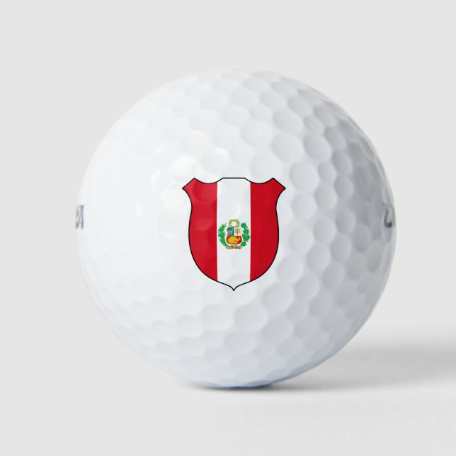 Peru Flag Grand Patriotic Golf Balls (Front)