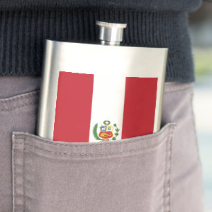Peru flag hip flask
