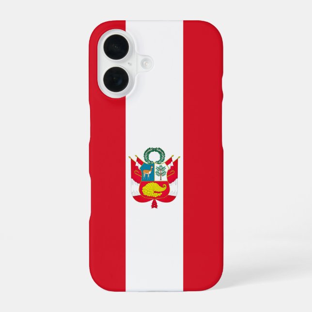 Peru Flag iPhone 16 Case (Back)