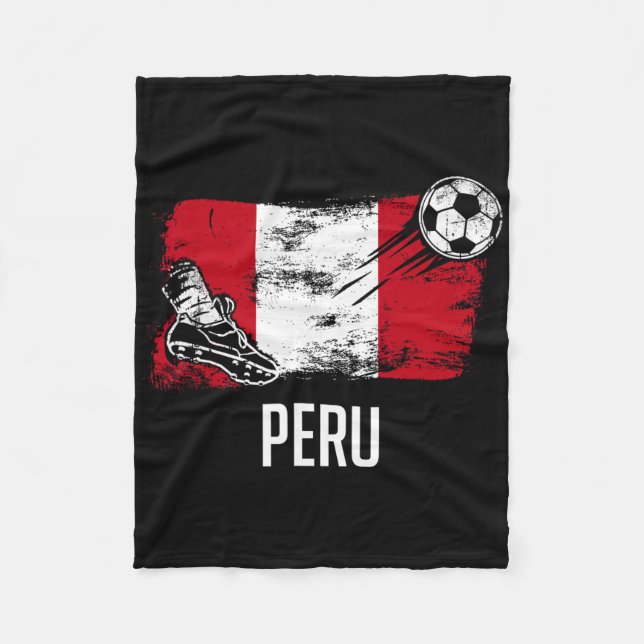 Peru Flag Jersey Peruvian Soccer Team Peruvian  Fleece Blanket (Front)