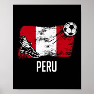Peru Flag Jersey Peruvian Soccer Team Peruvian Poster
