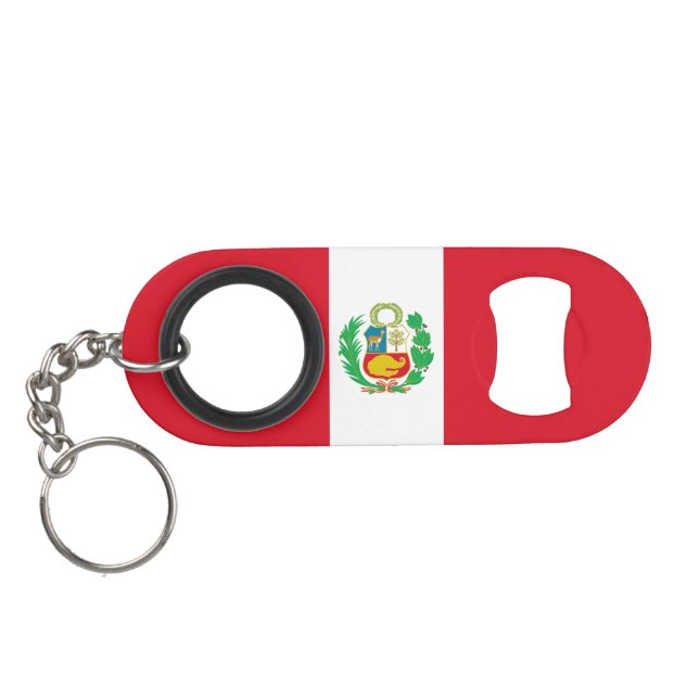 Peru Flag Keychain Bottle Opener (Back Horizontal)