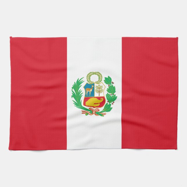 Peru Flag Kitchen Towel (Horizontal)
