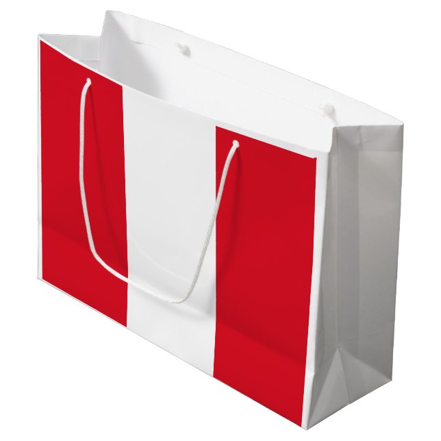 Peru Flag Large Gift Bag (Front Angled)