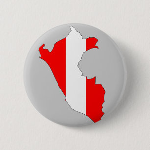 Peru flag map 2 inch round button