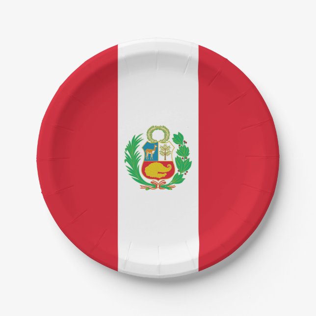 Peru Flag Paper Plate (Front)