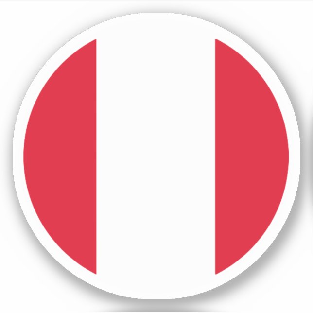 Peru Flag Round Sticker (Front)