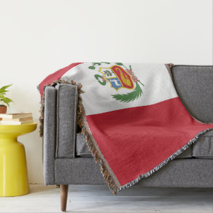 Peru flag throw blanket