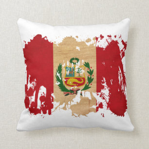 Peru Flag Throw Pillow