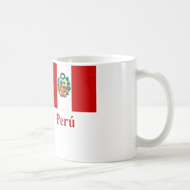 Peru Flag with Name in Spanish Coffee Mug (Right)