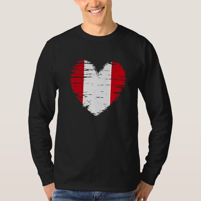 Peru Heart Peruvian Flag Peruvian Pride T-Shirt (Front)