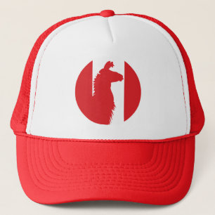 Peru Llama Alpaca Peruvian National Animal Flag Trucker Hat