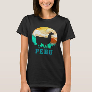 Peru Llama Alpaca Peruvian Roots Pride Vintage Per T-Shirt
