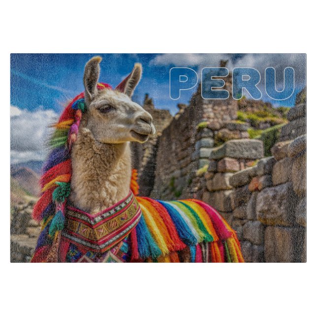 Peru Llama Cutting Board (Front)