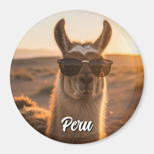 Peru Llama in sunglasses Magnet