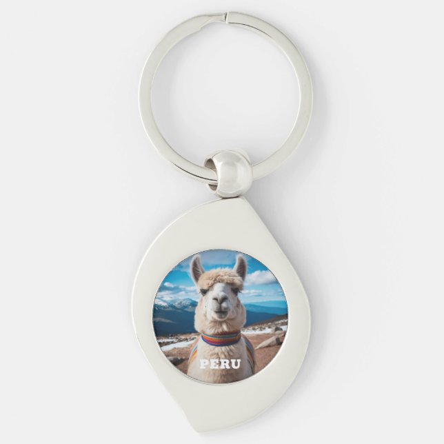 Peru Llama Keychain (Front)