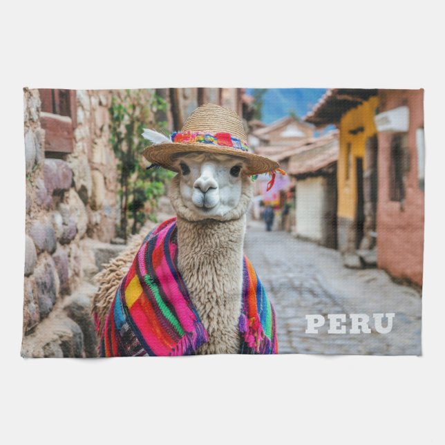 Peru Llama Kitchen Towel (Horizontal)