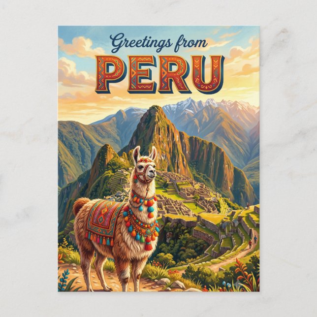 Peru Llama Postcard (Front)