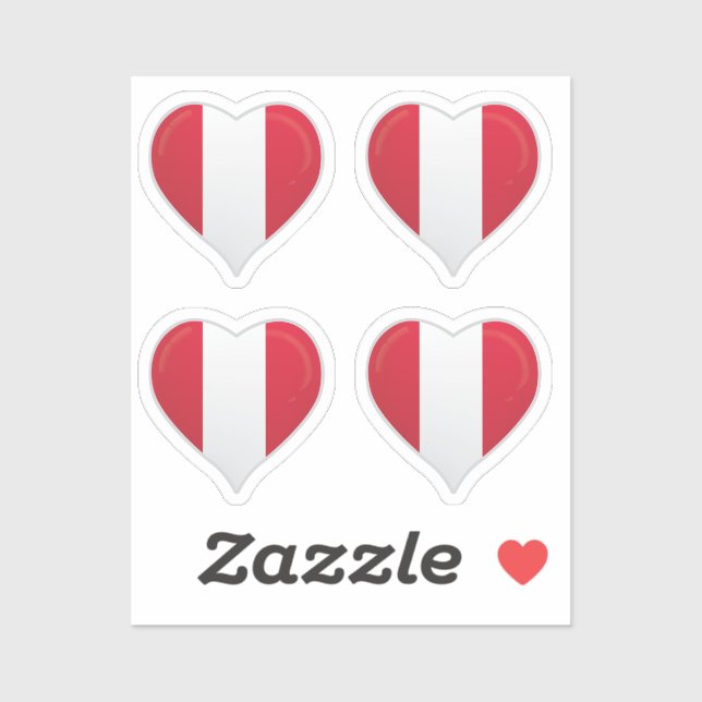 Peru love flag pride heart sticker (Sheet)