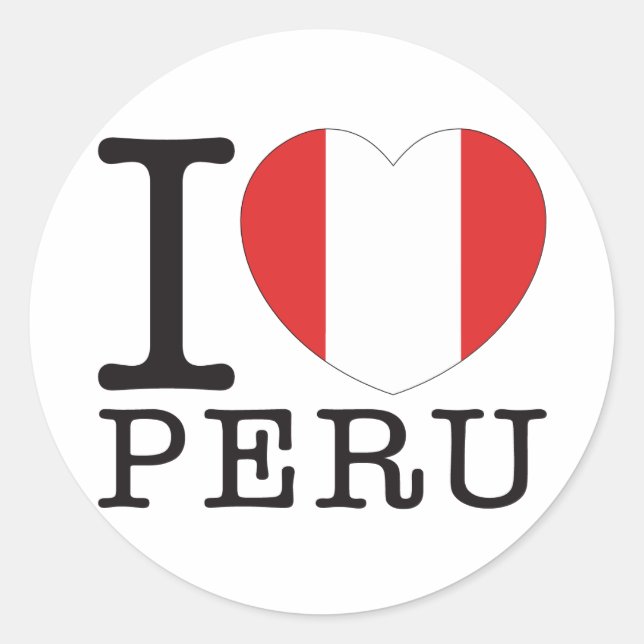 Peru Love v2 Classic Round Sticker (Front)
