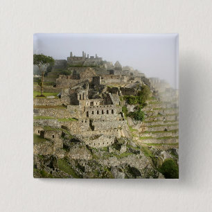 Peru, Machu Picchu. The ancient citadel of Machu 2 Inch Square Button