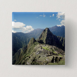 Peru, Machu Picchu, the ancient lost city of 2 Inch Square Button