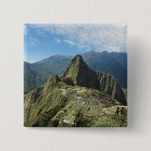Peru, Machu Picchu, the ancient lost city of 3 2 Inch Square Button