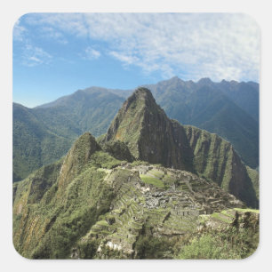 Peru, Machu Picchu, the ancient lost city of 3 Square Sticker