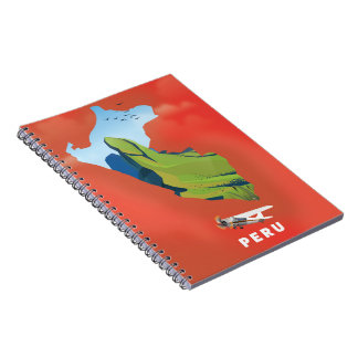 Peru map Illustrated travel poster Notebook