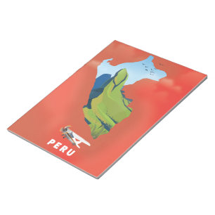 Peru map Illustrated travel poster Notepad