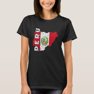 Peru Map Peruvian Flag Peruvian Pride Peruvian Roo T-Shirt
