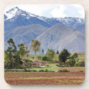 Peru, Maras. Landscape Above The Sacred Valley Coaster