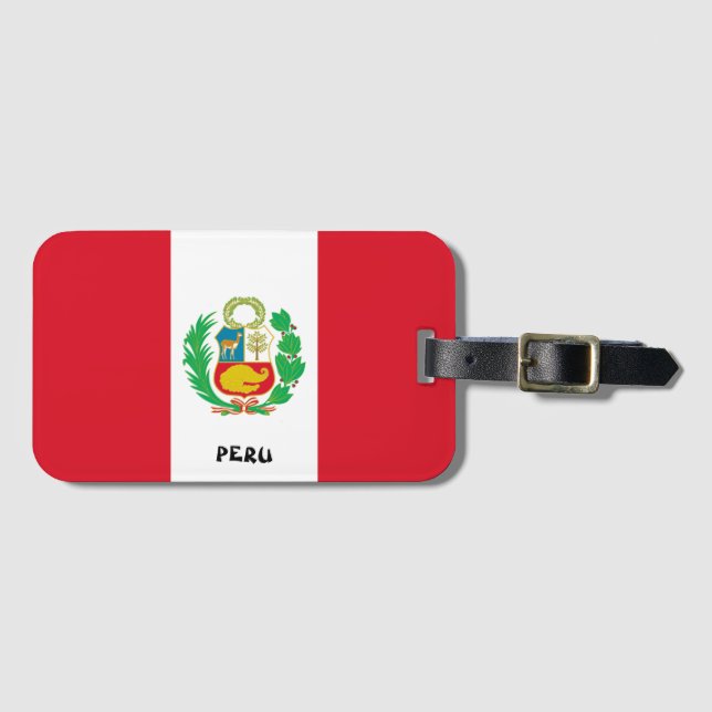 Peru National Flag Patriotic Luggage Tag (Front Horizontal)