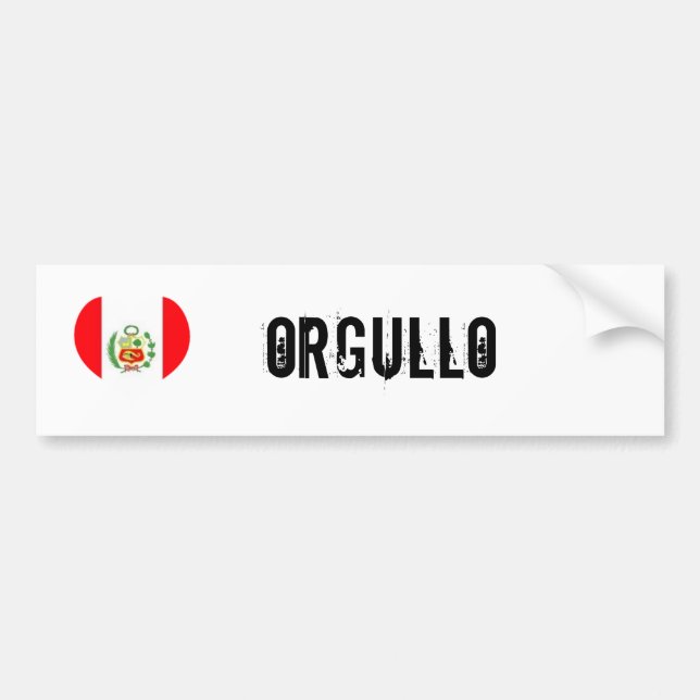 Peru orgullo (pride) bumper sticker (Front)
