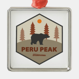 Peru Peak Wilderness Vermont Bear Metal Ornament