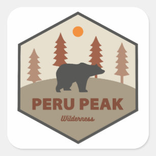 Peru Peak Wilderness Vermont Bear Square Sticker