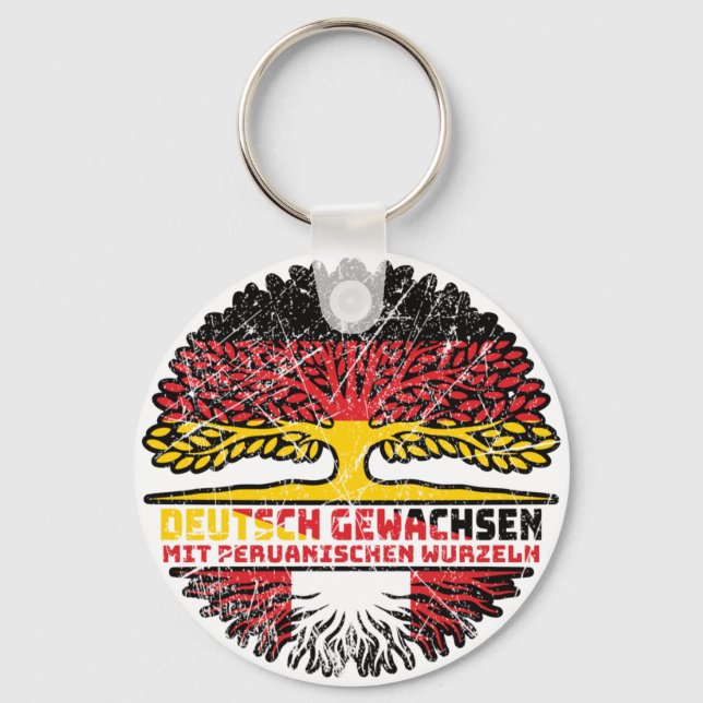 Peru Peruvian Deutsch Germany Baum Root Keychain (Front)
