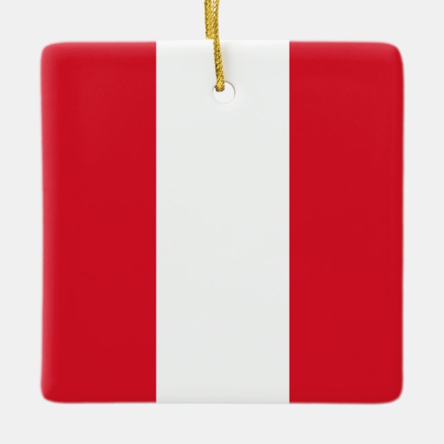 Peru (Peruvian) Flag  Ceramic Ornament (Front)