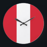 Peru (Peruvian) Flag Large Clock<br><div class="desc">Customizable World Flag Products - Please feel free to add your own text.</div>