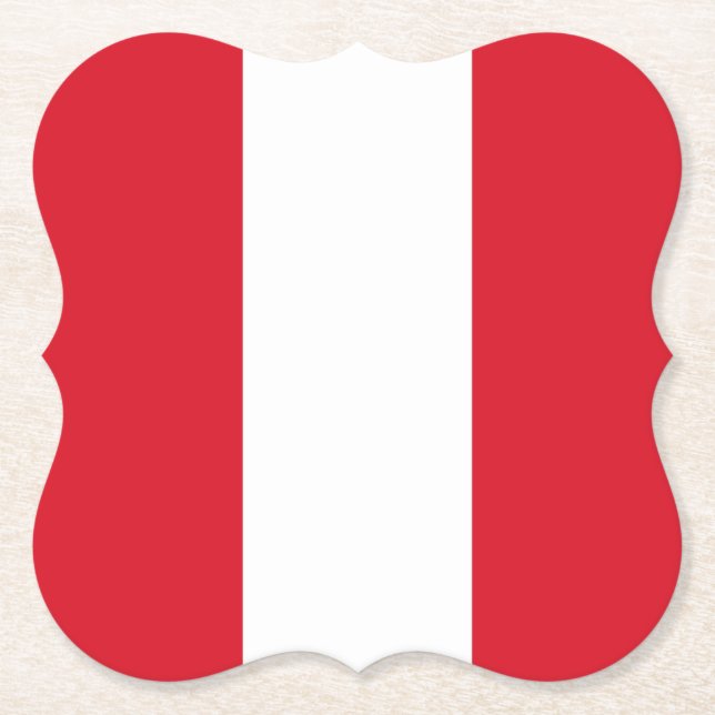 Peru (Peruvian) Flag Paper Coaster (Front)