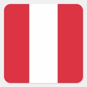 Peru (Peruvian)  Flag Square Sticker