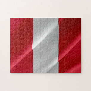 Peru - Peruvian Waving Flag - Jigsaw Puzzle
