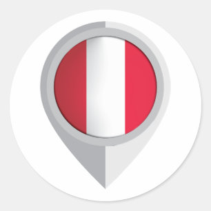 Peru Pin Location Flag Classic Round Sticker