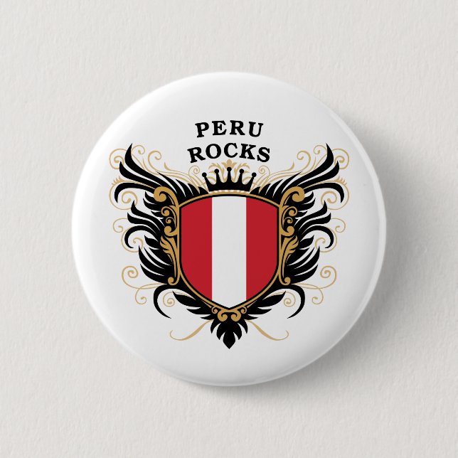 Peru Rocks 2 Inch Round Button (Front)