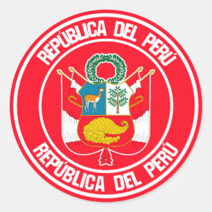 Peru Round Emblem Classic Round Sticker