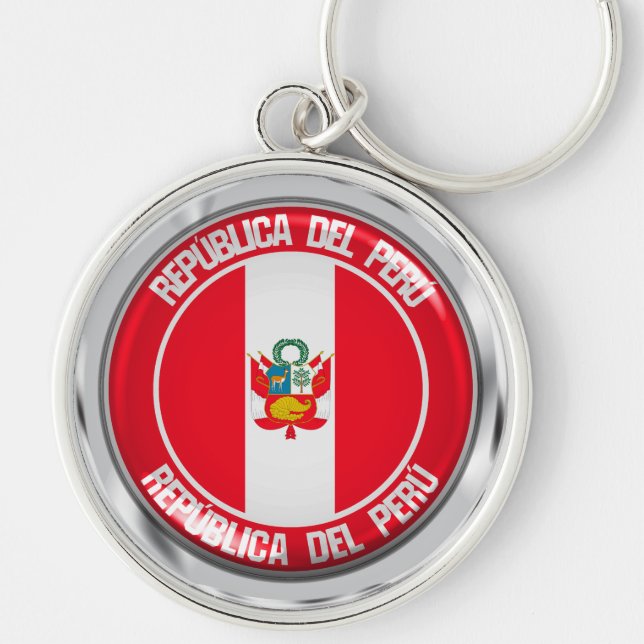 Peru Round Emblem Keychain (Front)