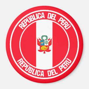 Peru Round Emblem Magnet