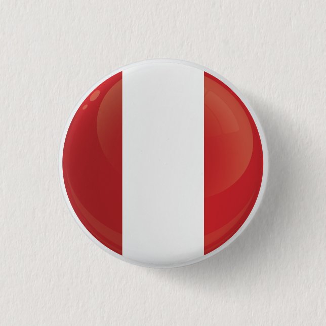 Peru  Round Icon Flag 1 Inch Round Button (Front)