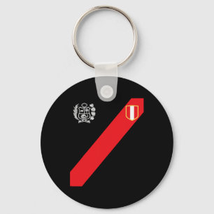 Peru Shirt Peruvian Flag Escudo Retro Soccer Inspi Keychain