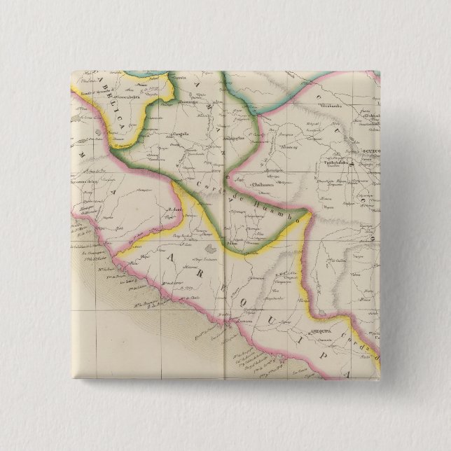 Peru, South America 20 2 Inch Square Button (Front)